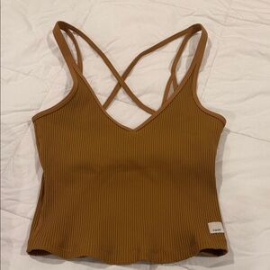 Vuori Brown Ribbed Camisole